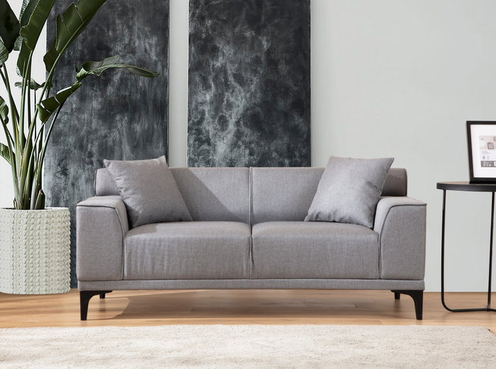Atelier Del Sofa Petra 2 Sofá 2 Plazas, Gris Claro, 165x87x86 cm